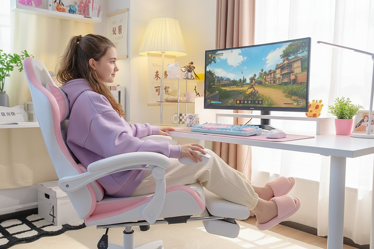 Female using Ergonomic Gaming Chair