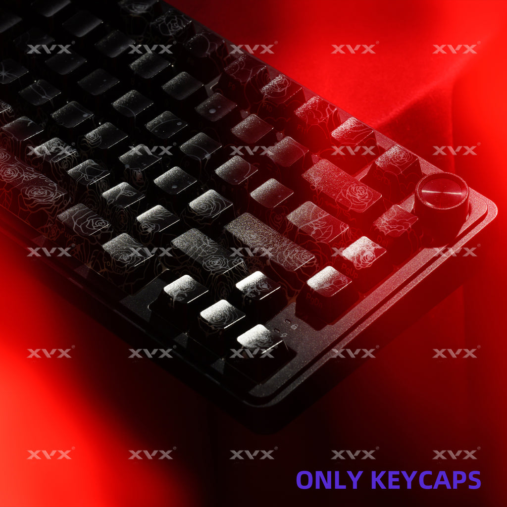 XVX Spider Web Keycaps – OEM Profile, Shine-Through IMD-Tech Keycap Set, 118 Keys, Black Backlight (Keycaps Only)