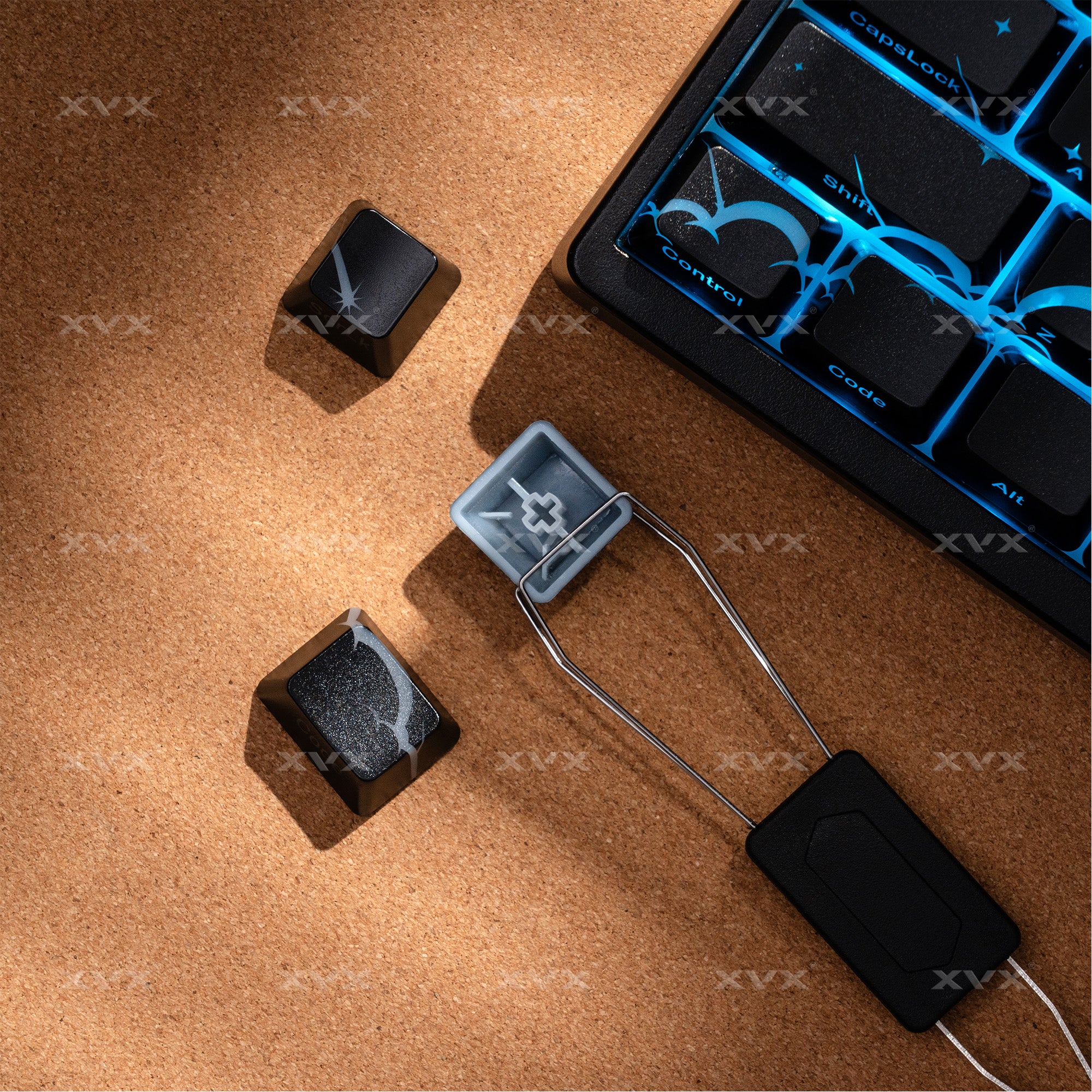 XVX Spider Web Keycaps – OEM Profile, Shine-Through IMD-Tech Keycap Set, 118 Keys, Black Backlight (Keycaps Only)