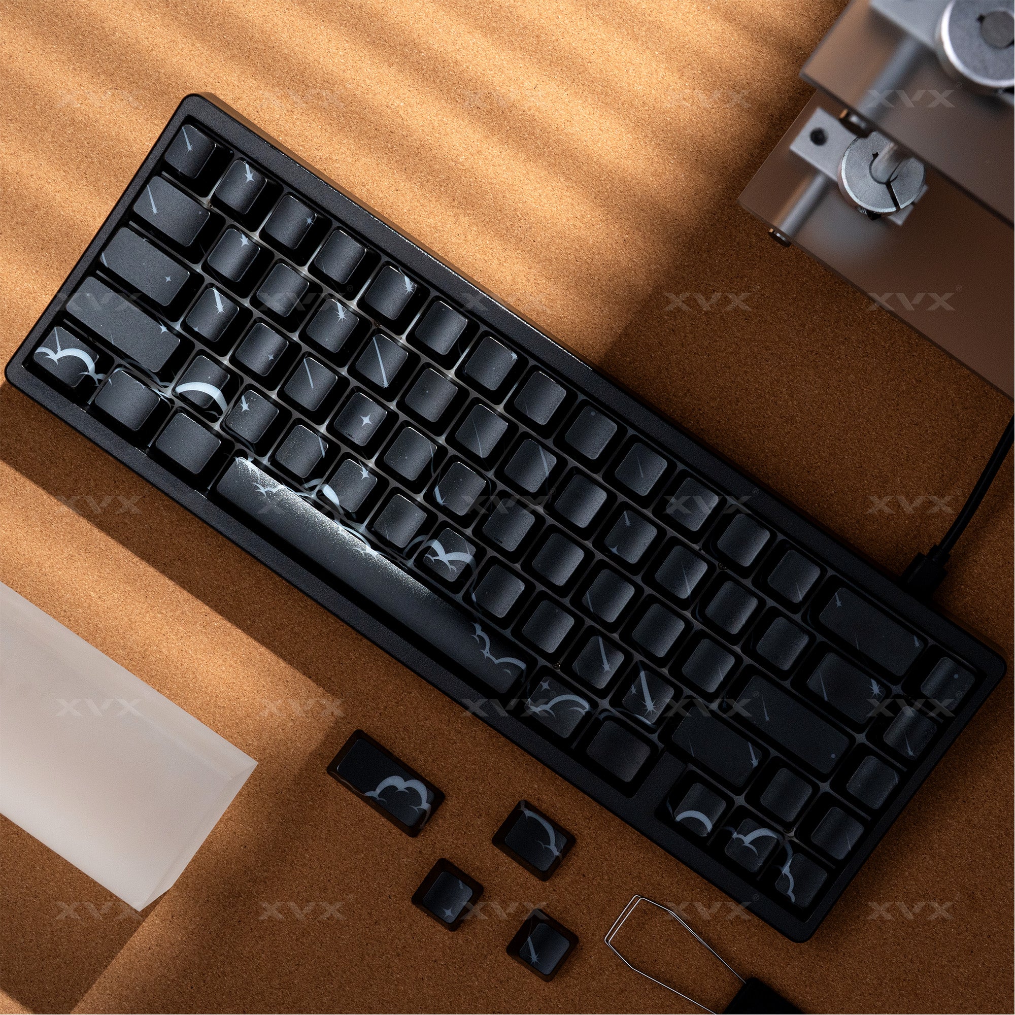 XVX Spider Web Keycaps – OEM Profile, Shine-Through IMD-Tech Keycap Set, 118 Keys, Black Backlight (Keycaps Only)