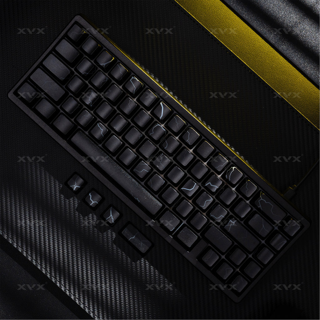 XVX Spider Web Keycaps – OEM Profile, Shine-Through IMD-Tech Keycap Set, 118 Keys, Black Backlight (Keycaps Only)