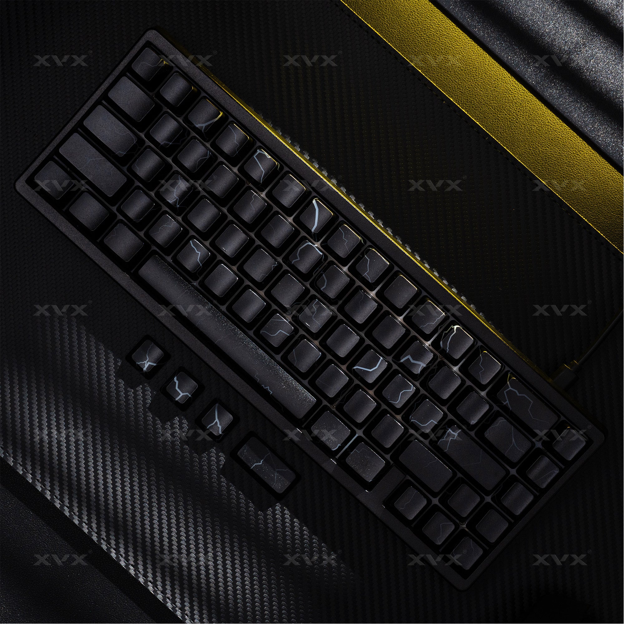 XVX Spider Web Keycaps – OEM Profile, Shine-Through IMD-Tech Keycap Set, 118 Keys, Black Backlight (Keycaps Only)